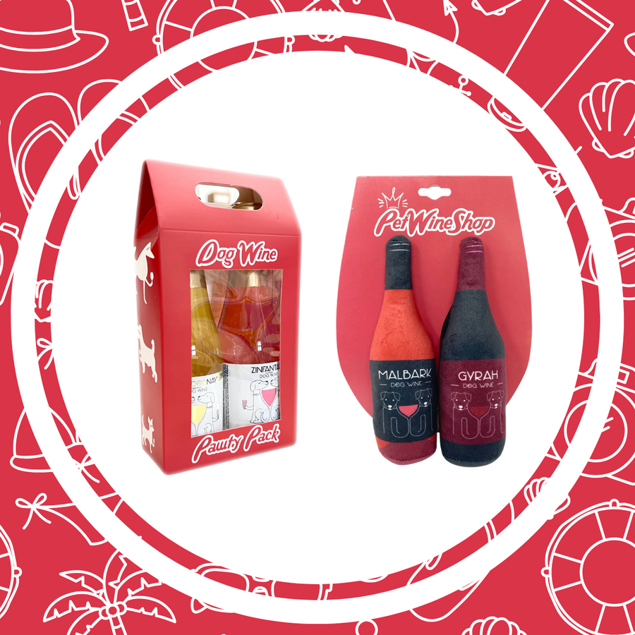 Pack Pawty de vin pour chien (ZinfanTail + CharDOGnay)